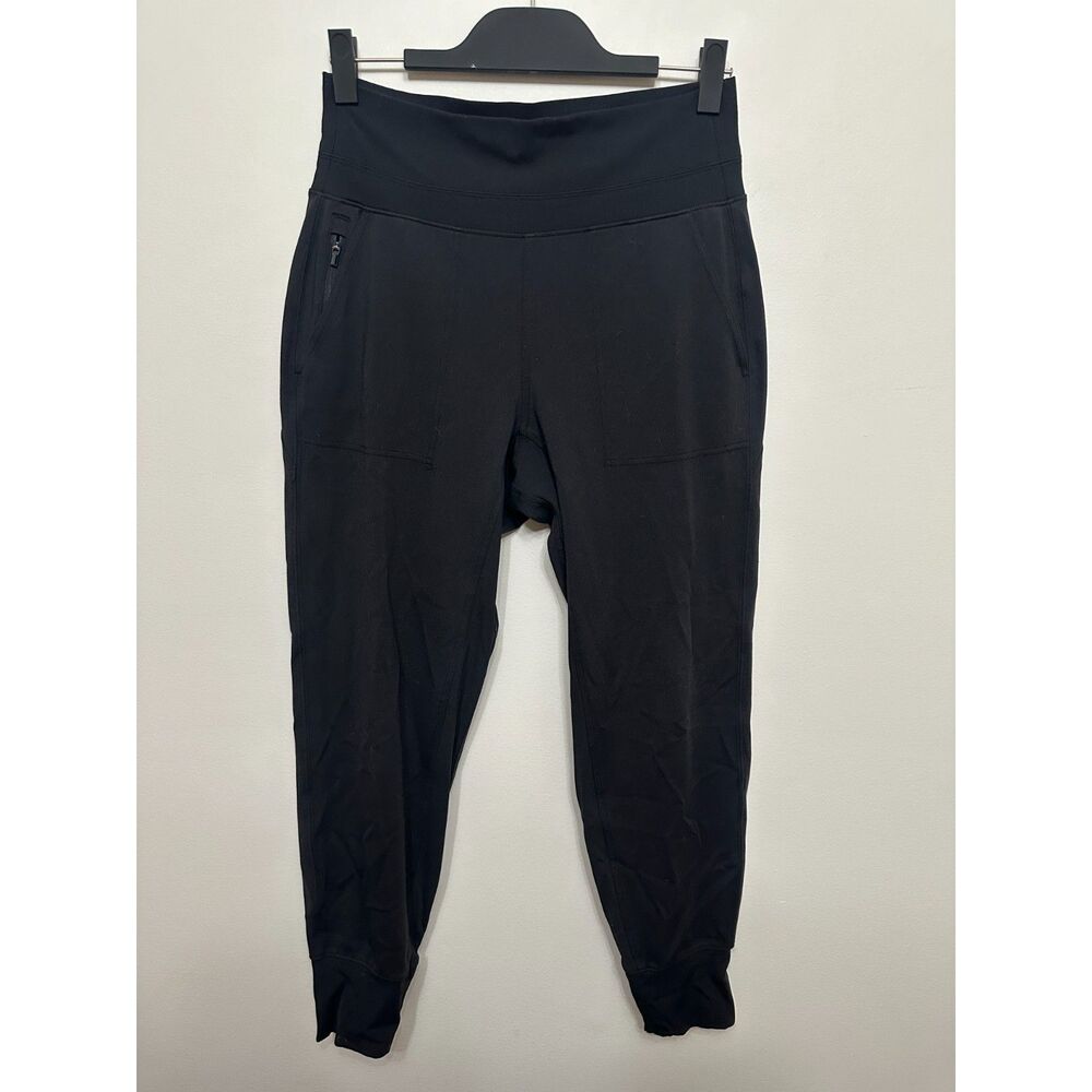 Athleta Venice Jogger Pants Women’s Small Black High Rise Stretch Zip Pockets